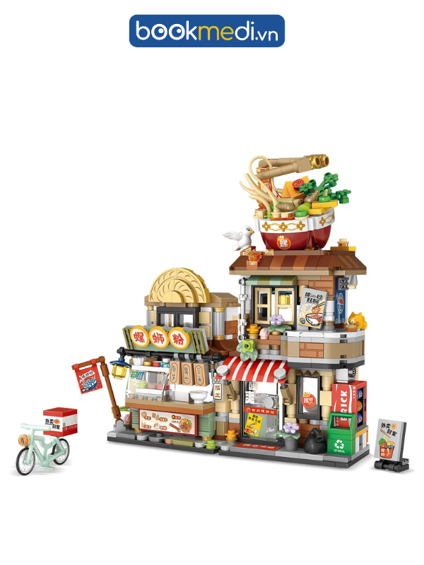 Đồ Chơi Lắp Ráp Mô Hình Tiệm Mì (The Spiral Noodle Shop) Hãng Loz