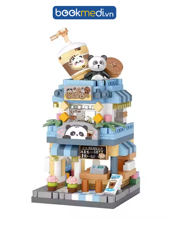 Đồ Chơi Lắp Ráp Mô Hình Tiệm Coffee Gấu Trúc (Panda Coffee Shop Street Mini)